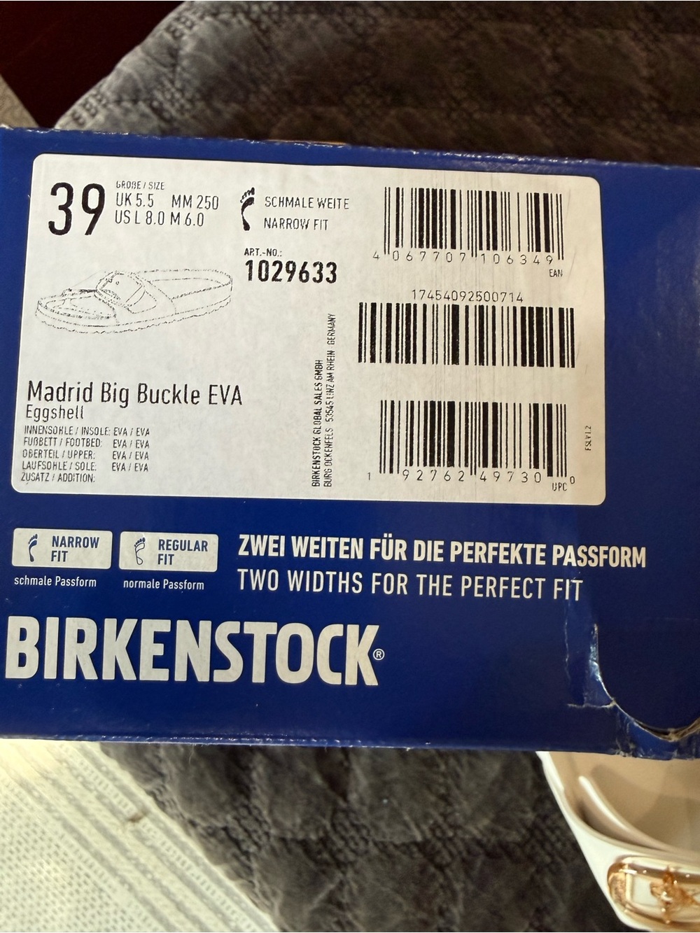 Birkenstock Madrid Big Buckle EVA Sandal - White - Picture 2 of 2
